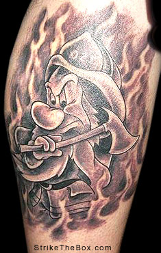 Grumpy firefighter tattoo