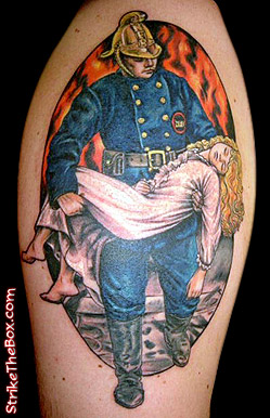 UK firefighting tattoo
