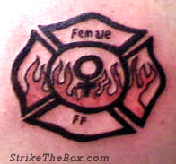 female firefighter tattoo