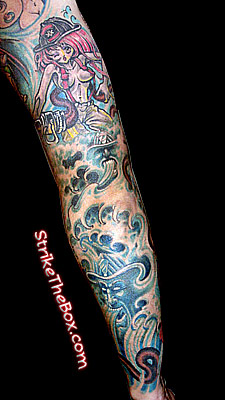 full sleeve firefigher tattoo