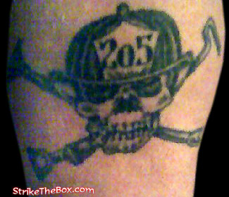 skull fire tattoo