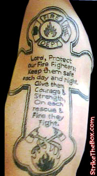 firefighters prayer tattoo