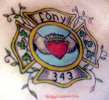 9/11 firefighter tribute tattoo